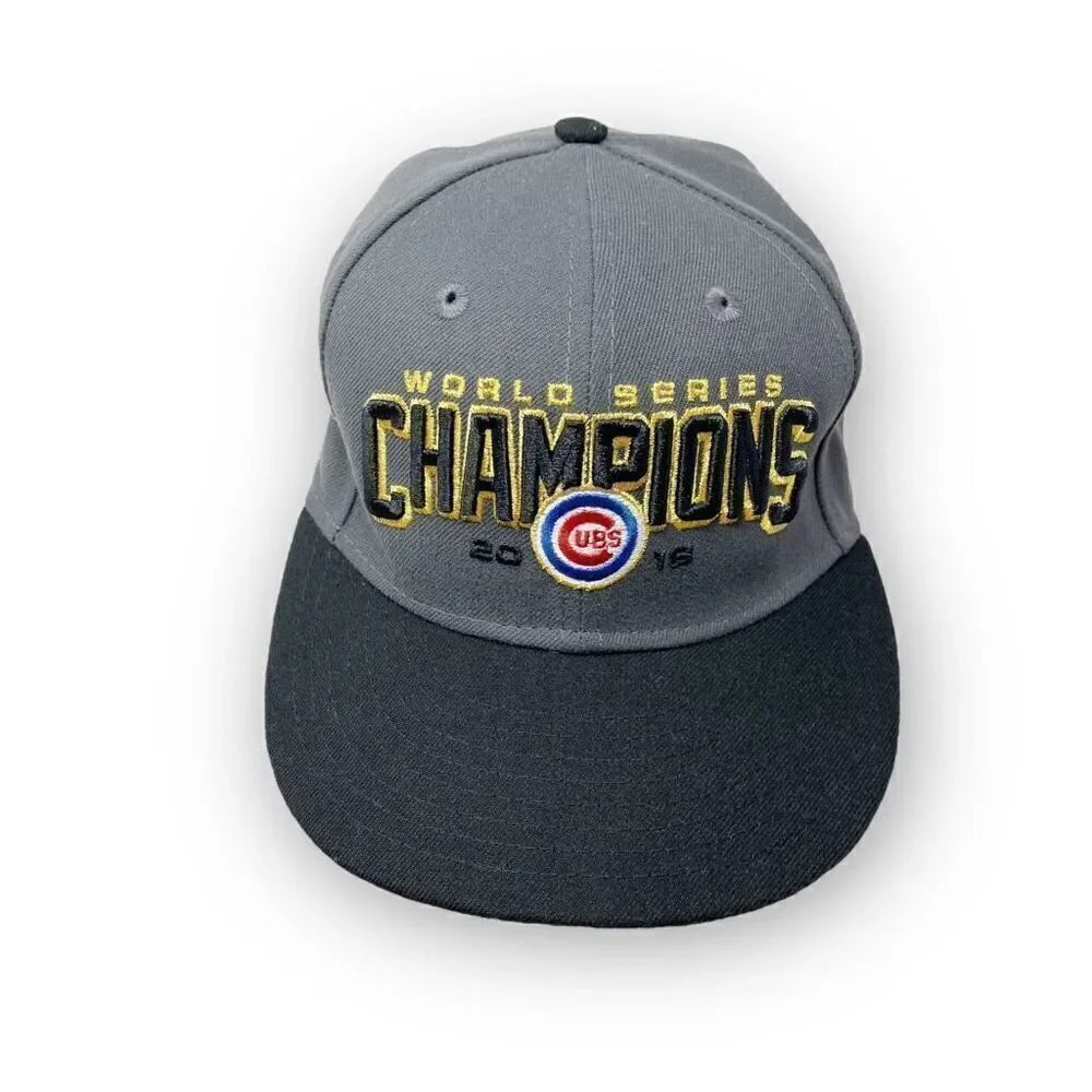 Chicago Cubs 2016 World Series Champions Hat Cap 6 7/8 Gray New Era 59Fifty
